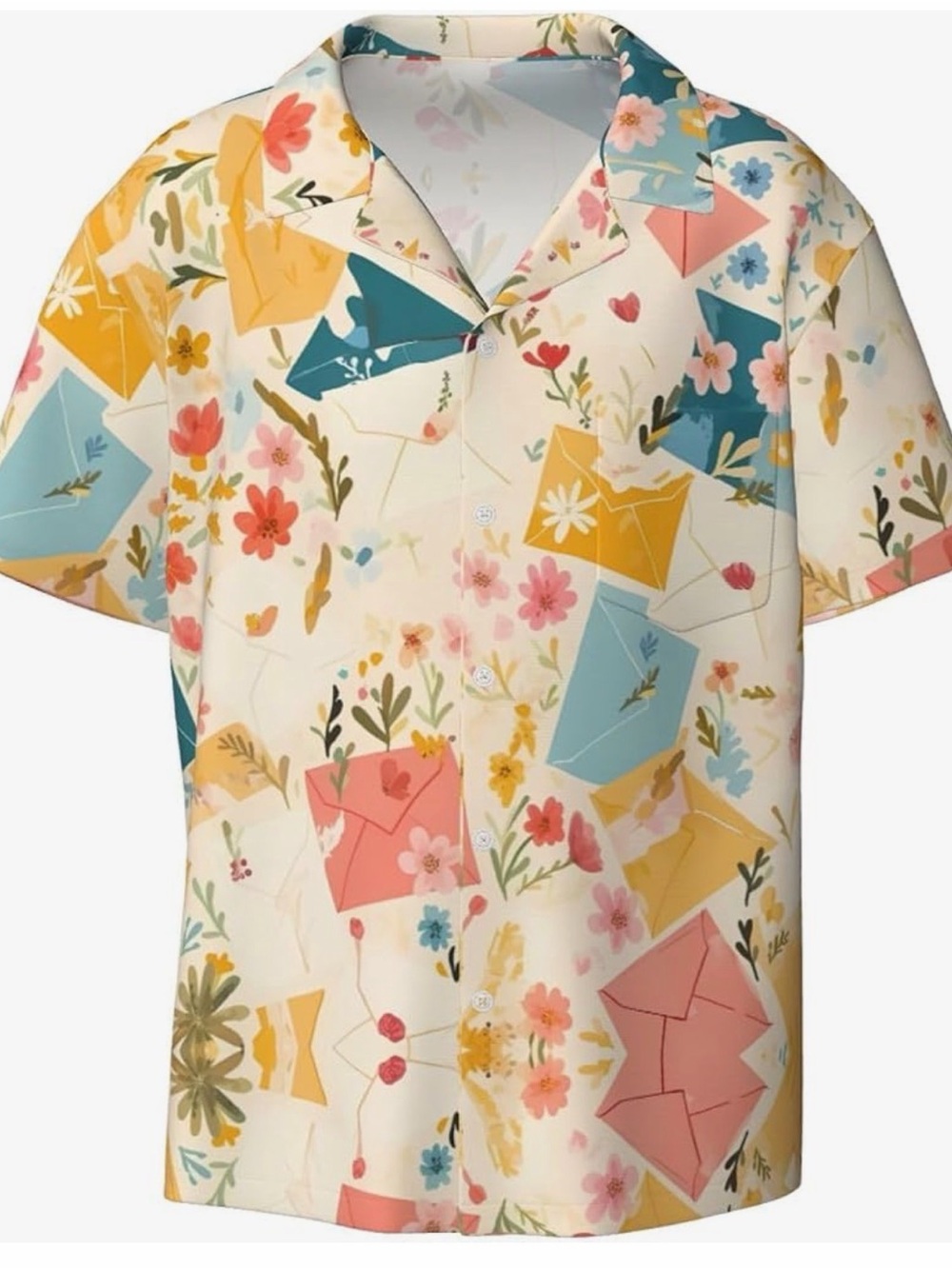 Men’s short sleeve shirt floral/envelope print